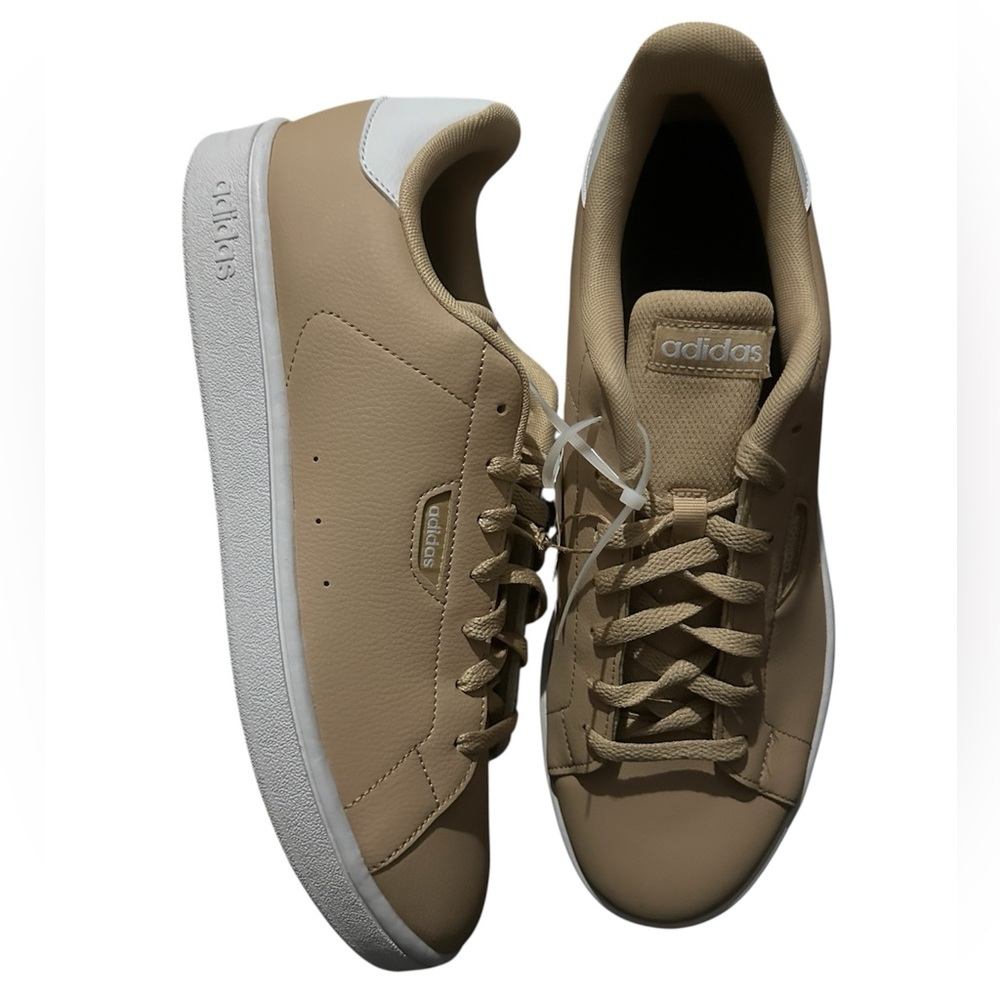 Adidas Men's Beige and White Sneakers